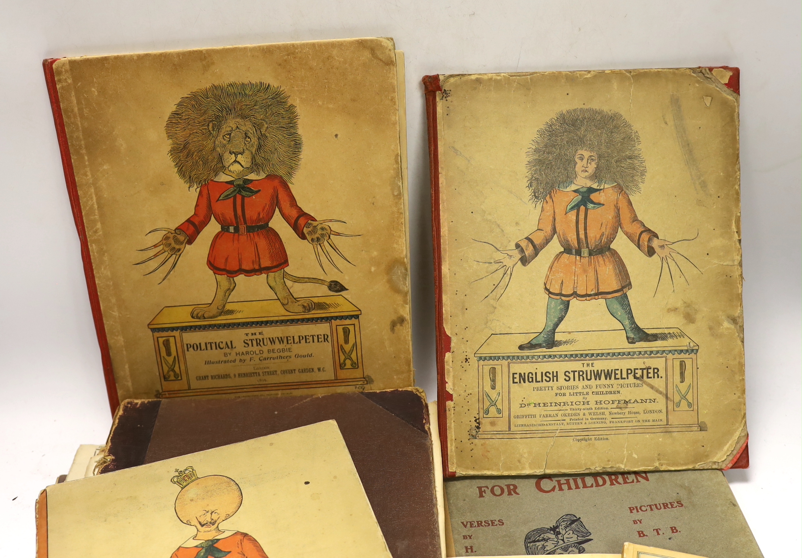 A quantity of different versions of Struwwelpeter and other books